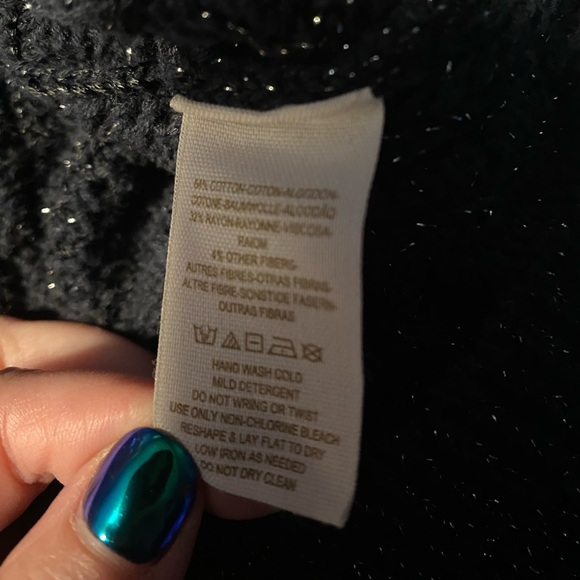 Free People New Romantics Oversized Metallic Cardigan Size L - Picture 5 of 5